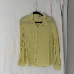 Joie Pale Acid Yellow Linen Button-Up Shirt